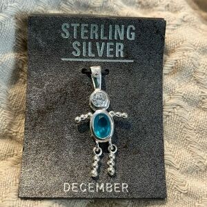 NEW sterling silver charm December birthstone BOY son